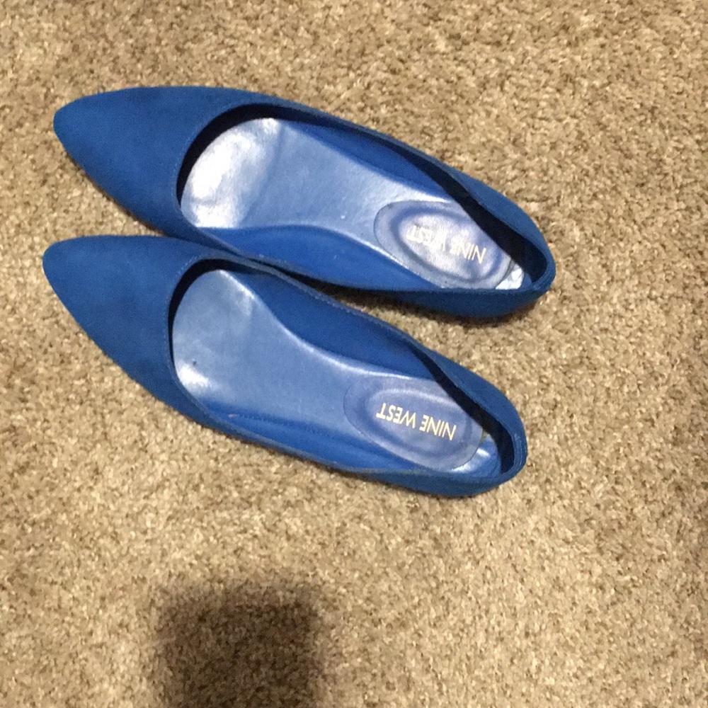 Worn once for a shoot - blue suede shoes